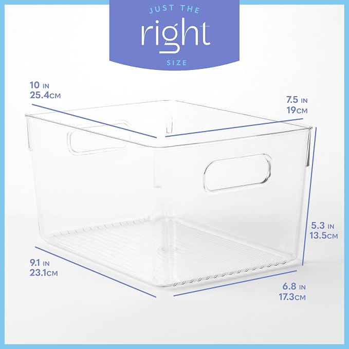 Plastic Food Storage 4 Pack Clear Container Bin - Image 3