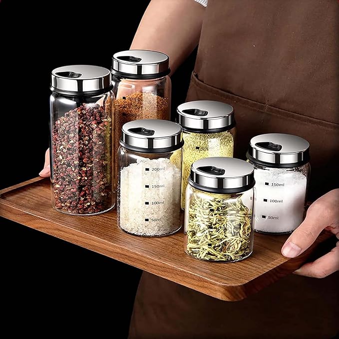 2 Piece 4-Neck Seasoning Shakers Moisture Resistant Seasoning Shakers Glass - Image 5