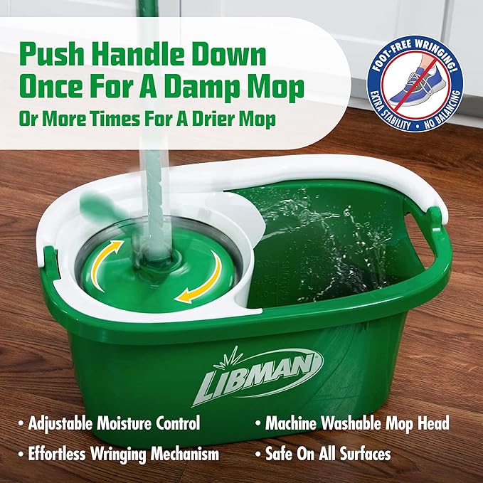 Libman Tornado Spin Mop System | Mop and Bucket - Image 5