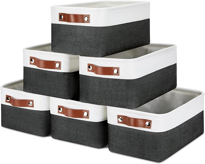 DULLEMELO Small Storage Baskets 6 Pack, Fabric Collapsible Gift Storage Baskets by DULLEMELO