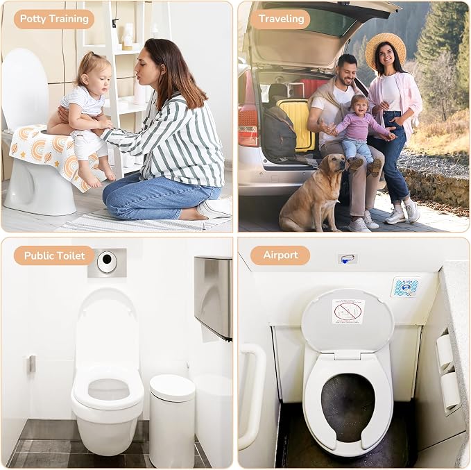 30 Pack Toilet Seat Covers Disposable, Individually Wrapped - Image 6