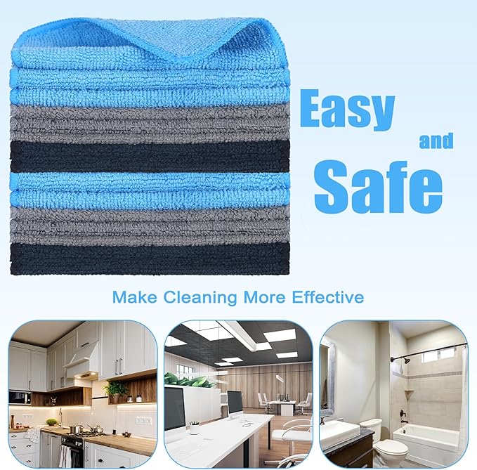 Tanlade 30 Pcs Microfiber Cleaning Cloth 6"x6" Cleaning Rags Reasonable Kitchen - Image 4