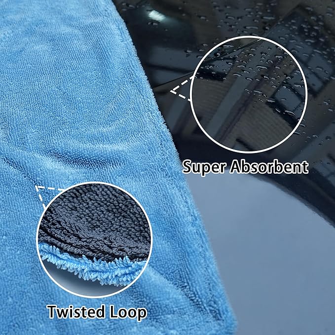Greenfound Microfiber Towel for Cars, 1000GSM Car Drying Towel, Double Twist - Image 3