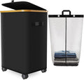 Laundry Hamper with Wheels, 20 Gal Laundry Basket with lid Rolling Clothes by Wuevu