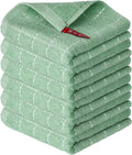 Artoid Mode Checkered Designed Cotton Light Green Terry Kitchen Dish Cloths by ArtoidMode