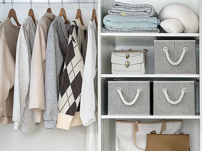 StorageWorks Storage Baskets for Shelves, Foldable Fabric Closet Storage Bins - Image 5
