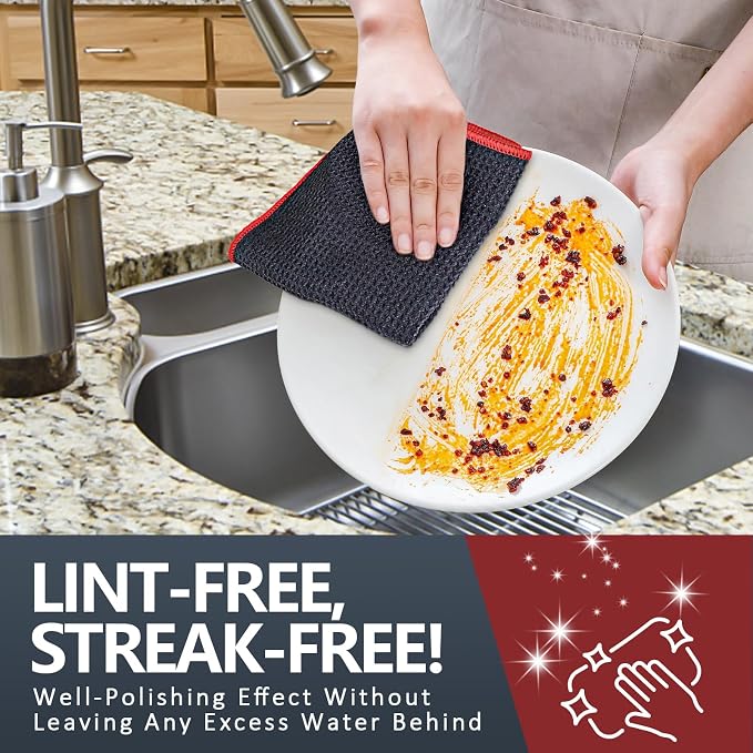 Airlab Microfiber Cleaning Cloth Waffle Weave Dust Rags - Image 6