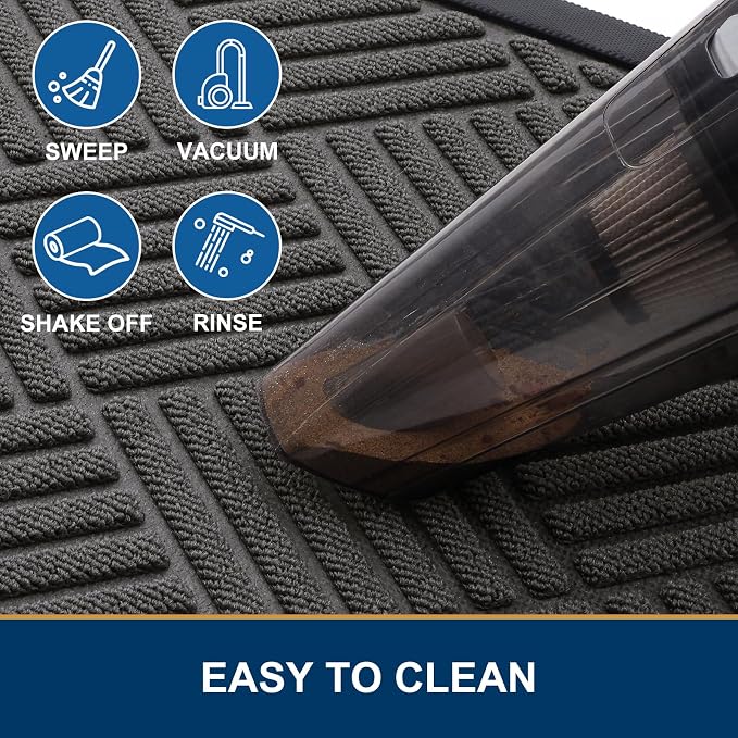 Smiry Half Circle Front Door Mat Outside Entrance, Heavy Duty Outdoor Indoor - Image 6