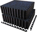 AIRHOP 0.56in Thick 96 Sq Ft Exercise Equipment Mats, 24Tiles Upgraded Rubber by Airhop