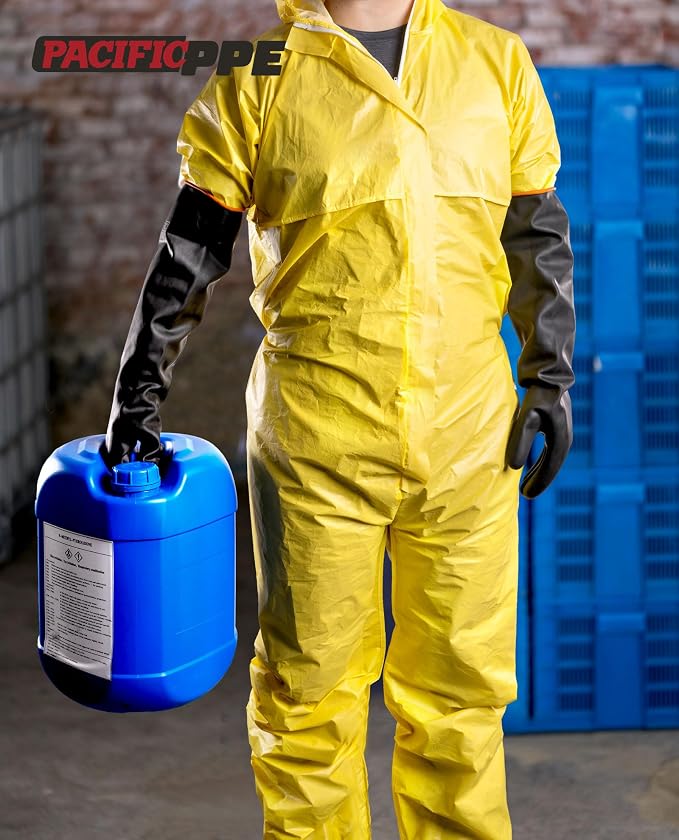 PACIFIC PPE Heavy Duty Latex Chemical Gloves, Strong Acid Resistance Rubber - Image 8