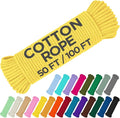 TECEUM Cotton Rope 3/16” – 50 FT – Strong All-Purpose Braided Rope – Natural by TECEUM