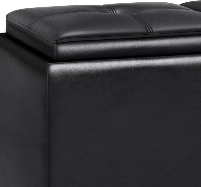 SIMPLIHOME Avalon 42 inch Wide Contemporary Rectangle Tray Storage Ottoman - Image 6
