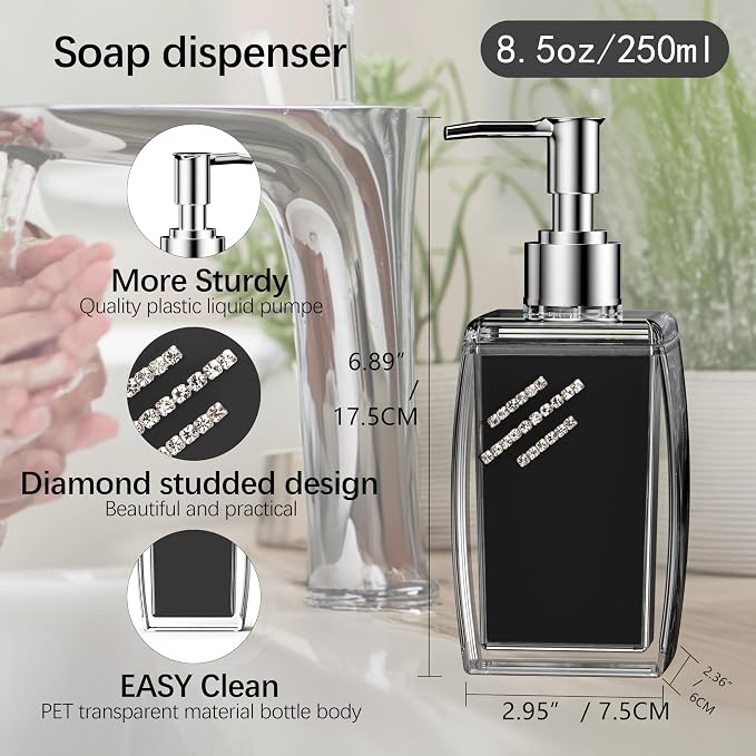 Pink Soap Dispenser with Refillable Plastic Pump - Image 5