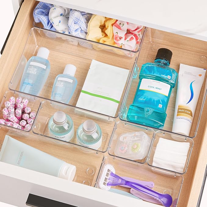 Vtopmart 66 PCS Clear Plastic Drawer Organizer Bins, 4-Size Versatile Bathroom - Image 5