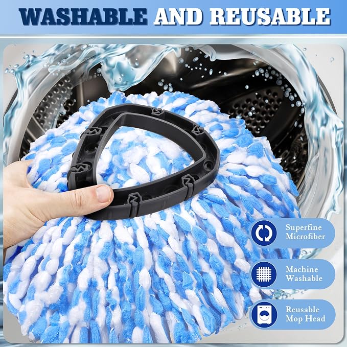 4 Pack Spin Mop Replacements Heads Compatible - Image 6