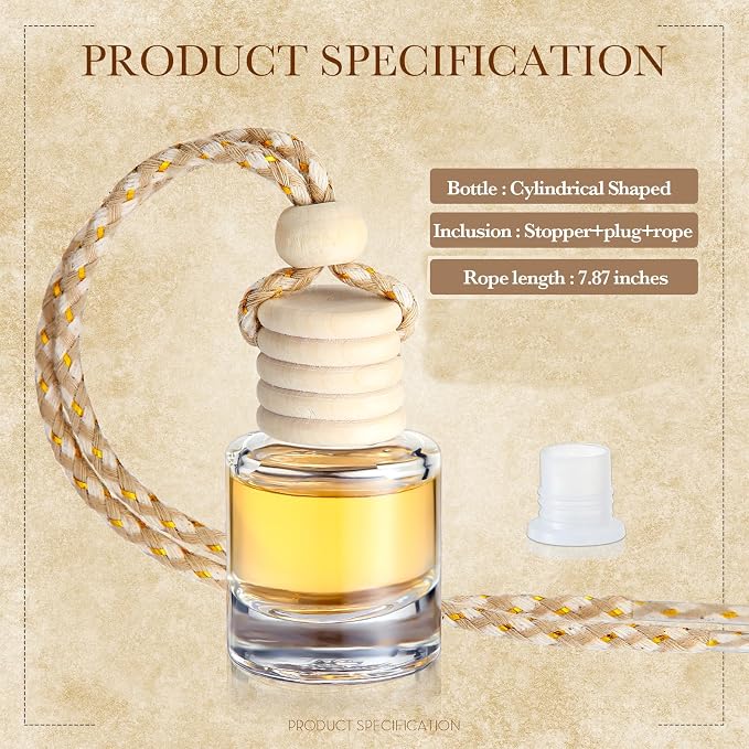 BBTO 50 Pcs Hanging Car Air Freshener Car Diffuser Bottles Empty Glass Perfume - Image 2