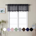 Aiyufeng Black Kitchen Curtains 14 Inch Length, Clip Jacquard Chic Wavy Line by Aiyufeng
