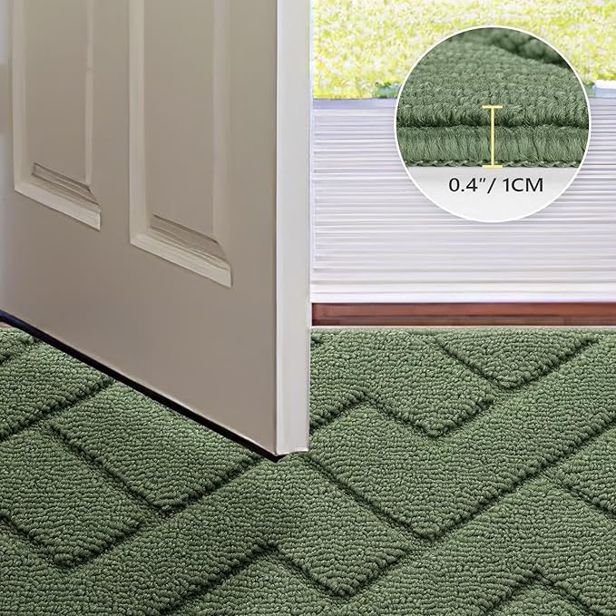 hicorfe Indoor Door Mat, Non Slip Door Mats, Absorbent Resist Dirt Entrance - Image 4