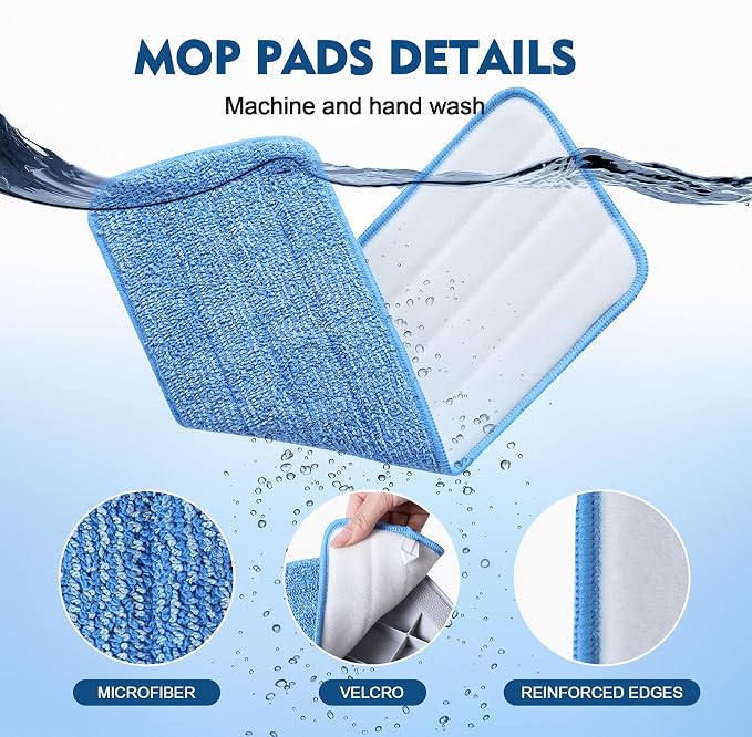 3 Pack Microfiber Mop Pads, Mop Replacement Pads Refills Floor Spray Mop Pads - Image 7