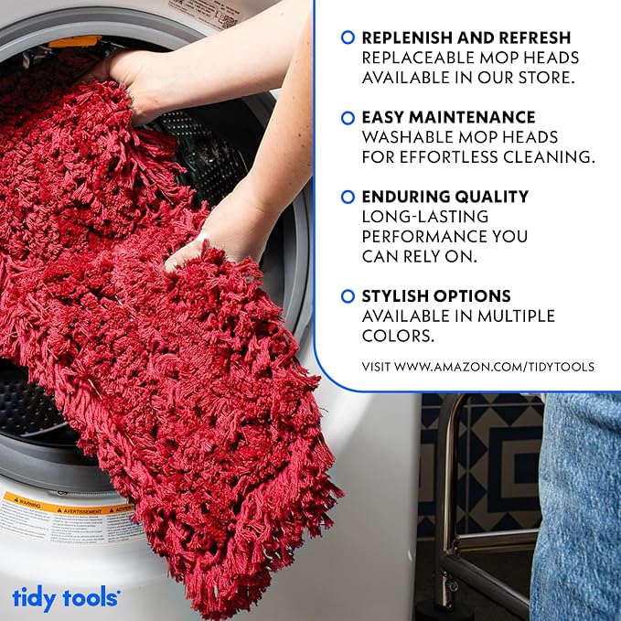 Commercial Dust Mop Replacement Head – 48 x 5 in. Cotton Nylon Reusable Mop - Image 3