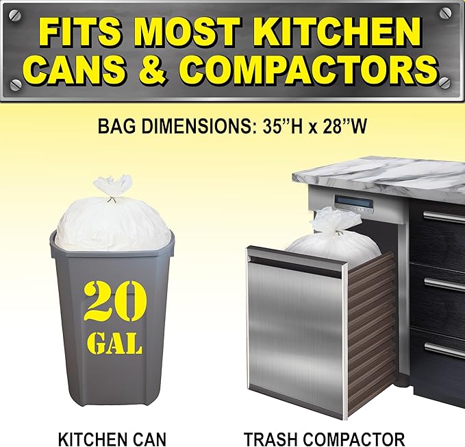 Heavy Duty Kitchen Compactor Bags, Twist Tie Closure, Clean Fresh Scent - Image 5