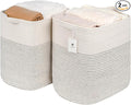 Storage Baskets for Clothes Fabric Cotton Rope Storage Basket bins by Laughbird