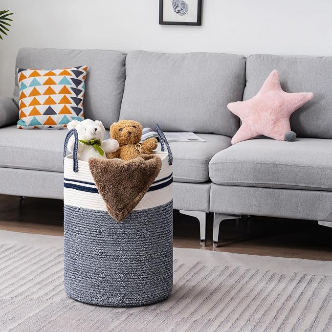 Woven Rope Laundry Hamper Basket by YOUDENOVA, 58L Tall Luandry Basket - Image 7