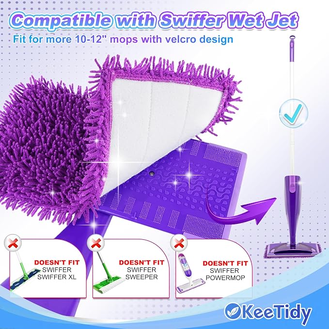 Wet Jet Pads Compatible with Swiffer Wetjet, Reusable Wet Jet Refill - Image 2