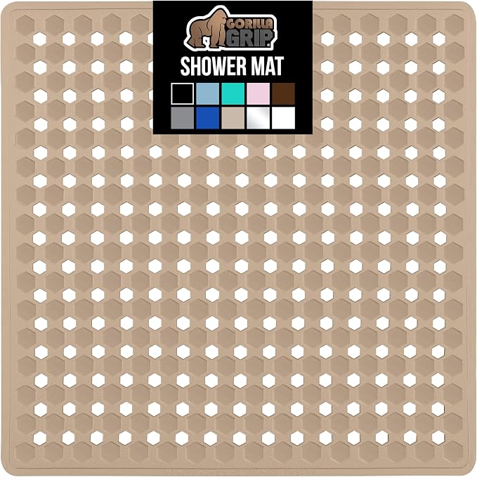 GORILLA GRIP Patented Square Shower Stall Mat, Small Bathtub Floor Mats by GorillaGrip