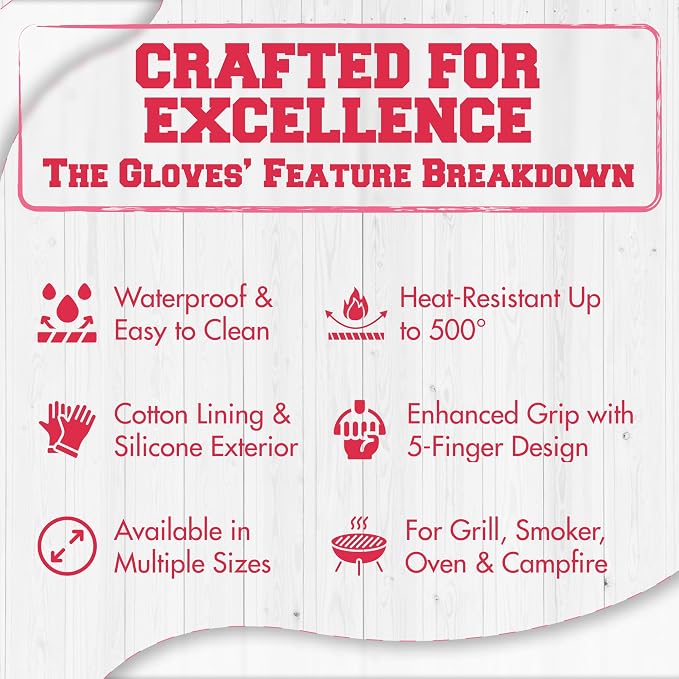 KITCHEN PERFECTION XL Silicone Smoker Oven Gloves - Image 5