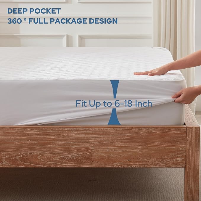 BEDLORE Waterproof Mattress Protector, King Size Noiseless Mattress Pad - Image 4