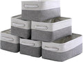 TcaFmac Small Storage Baskets for Shelf 6 Pack Canvas Storage Basket by TcaFmac