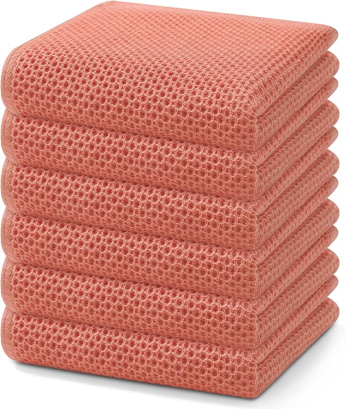 Homaxy 100% Cotton Waffle Weave Kitchen Dish Towels, Ultra Soft Absorbent Quick by Homaxy
