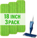 18 inch Mop Pads Refills, 3 Pack Microfiber Reusable Replacement Mop Pads Flat by PANDAGRIP