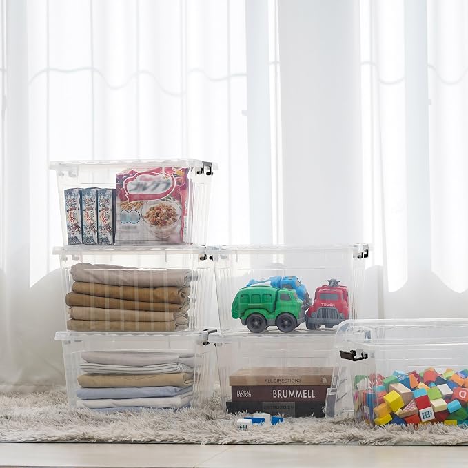 Citylife 22 QT Clear Plastic Storage Bins - Image 2