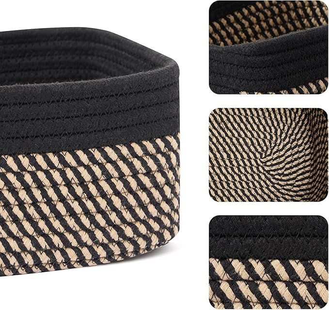 Small Storage Baskets for Organizing | Closet Organizer Bins | Shelf Toy Basket - Image 2