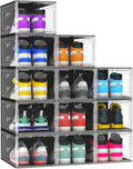 10 Pack Hard Sturdy Thickened Rigid XX Large Shoe Storage Organizer by FJFEOIYE