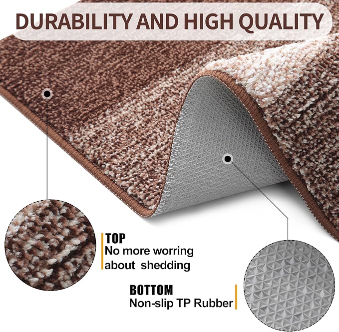 Kitinjoy Indoor Outdoor Door Mat, 48x32 Non-Slip Absorbent Dirt Trapper - Image 3