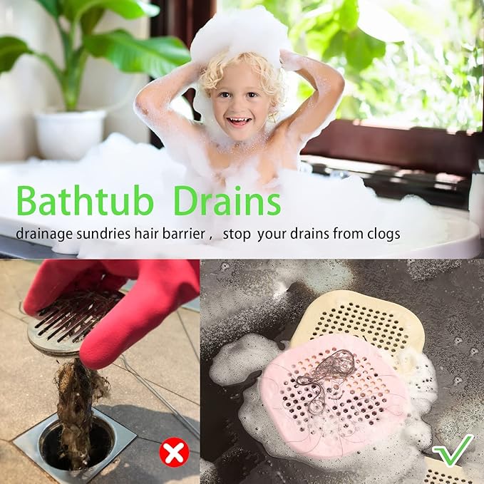 2 Pack Drain Cover Hair Catcher Silicone Drain Protector Hair Stopper - Image 3