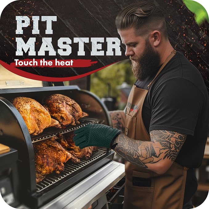 Kitchen perfection Silicone Smoker Oven Gloves -Extreme Heat Resistant BBQ - Image 3