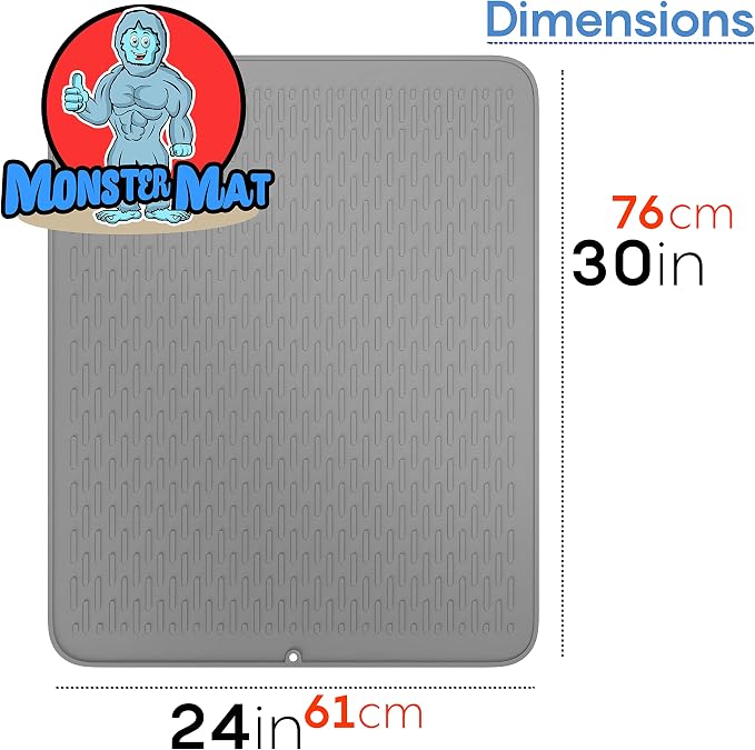 Monster Mat Extra Large Silicone Dish Drying Mat – Heavy Duty & Fast-Drying - Image 4