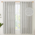 YoungsTex Light Grey Linen Curtains 63 Inch Length by YoungsTex