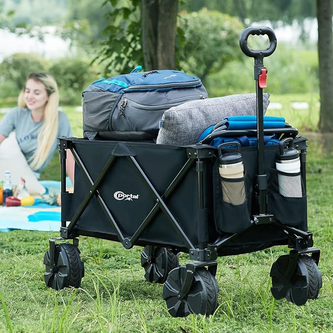 PORTAL Collapsible Folding Utility Beach Wagon Carts Heavy Duty - Image 7