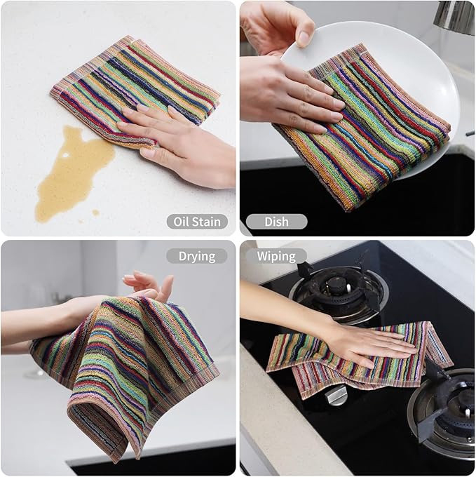 Oeleky Kitchen Dishcloths for Washing Dishes, Ultra Absorbent Dish Rags - Image 2