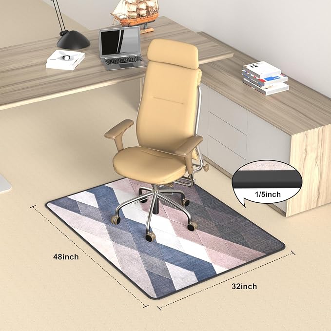 Heavy Duty Office Chair Mat for Carpet and Hardwood Floor Bohemian Desk Chair - Image 2