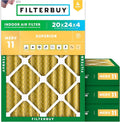 Filterbuy 20x24x4 Air Filter MERV 11 Allergen Defense Replacement, by Filterbuy