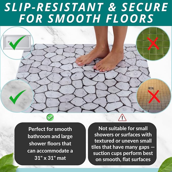 ENKOSI Extra Large Square Non Slip Shower Mat - Image 5
