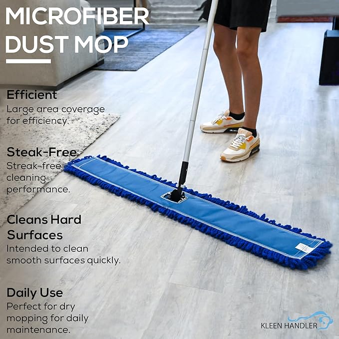 KLEEN HANDLER 48 Inch Microfiber Dust Mop, X-Large Washable Commercial - Image 5
