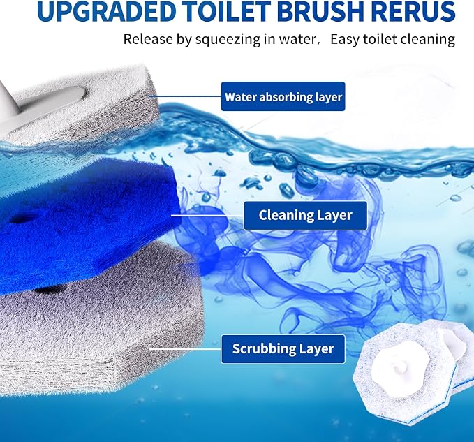 30 Count Disposable Toilet Brush Heads, Toilet Bowl Wand Refills - Image 7