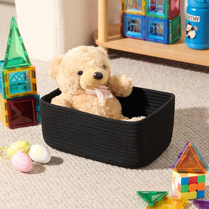Small Storage Baskets for Organizing | Closet Organizer Bins | Shelf Toy Basket - Image 4